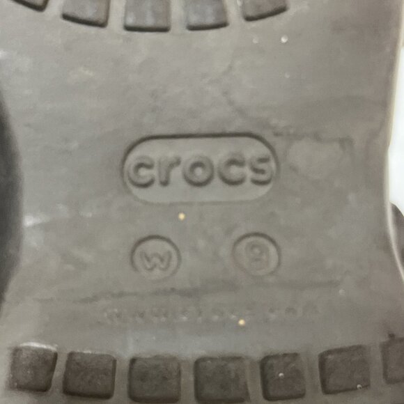 Crocs Huarache Sandals Womens 9 Brown Gold‎ Strappy Wedge Croslite Jelly Casual - Picture 9 of 12